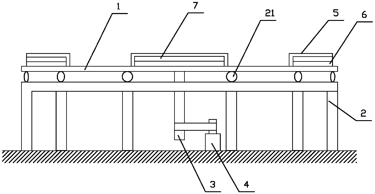 Production line of rotating disc type loose core die composite board