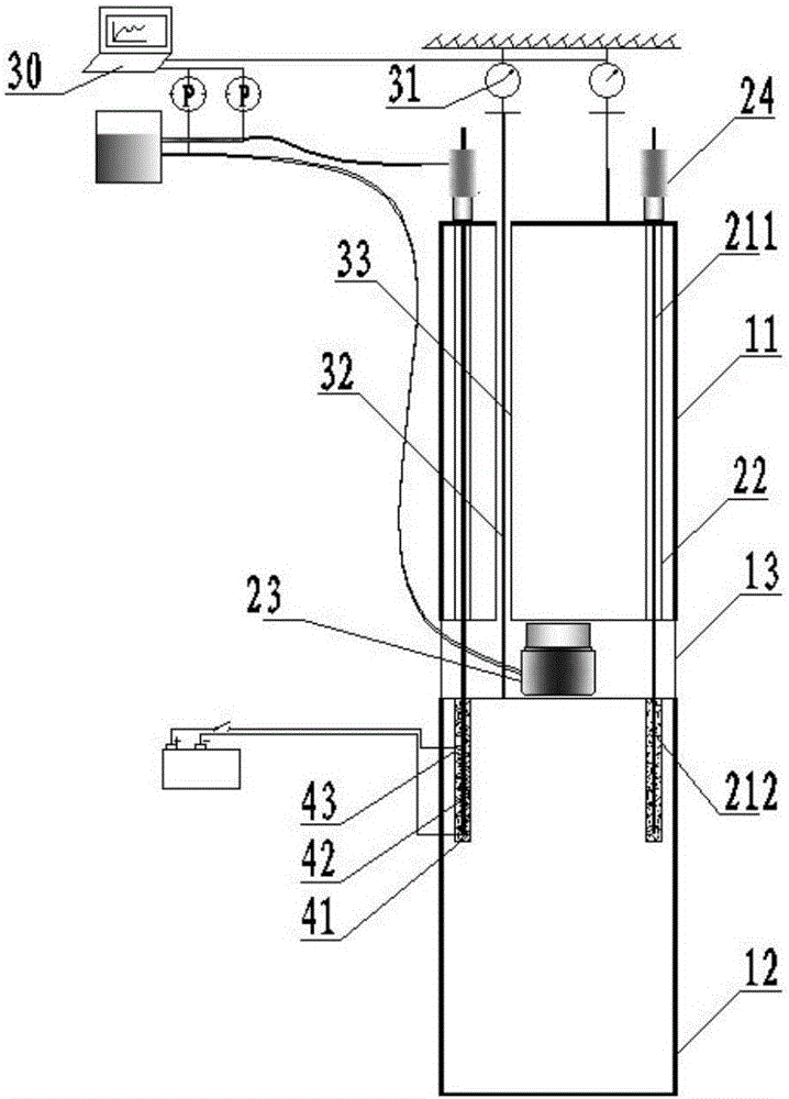 Improved pile foundation vertical bearing capacity test reverse self-balanced method and testing device