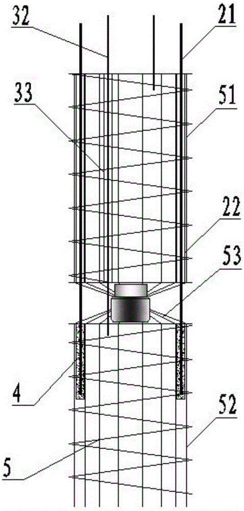 Improved pile foundation vertical bearing capacity test reverse self-balanced method and testing device