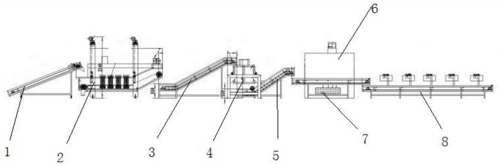 Automatic dried beancurd stick deep-frying production line