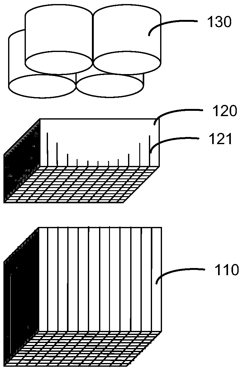 Grid mould for emission imaging device, detector and emission imaging device