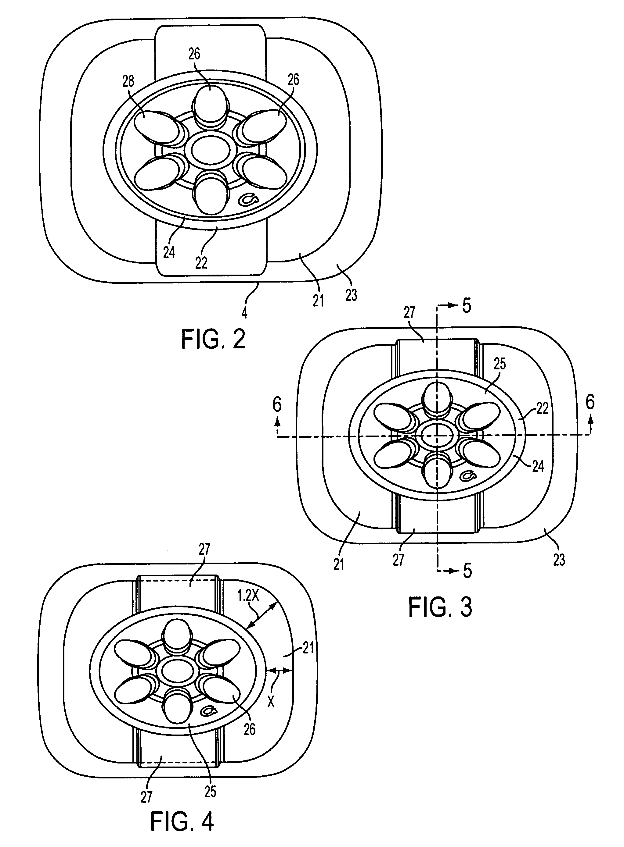 Base having a flexible vacuum area