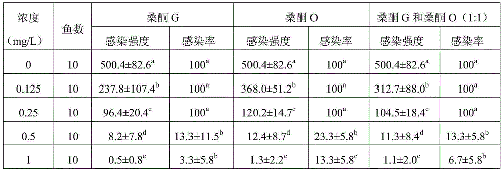 Application of Kuwanone g and/or Kuwanone O in the preparation of drugs for killing fish parasites