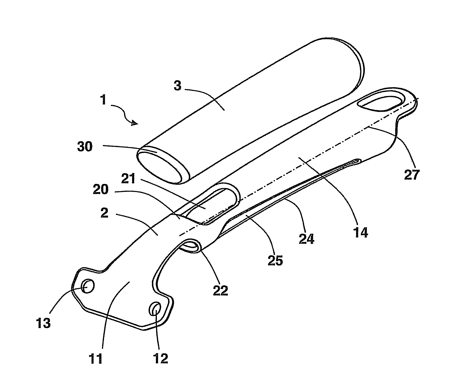 Cookware handle with a hollow structure