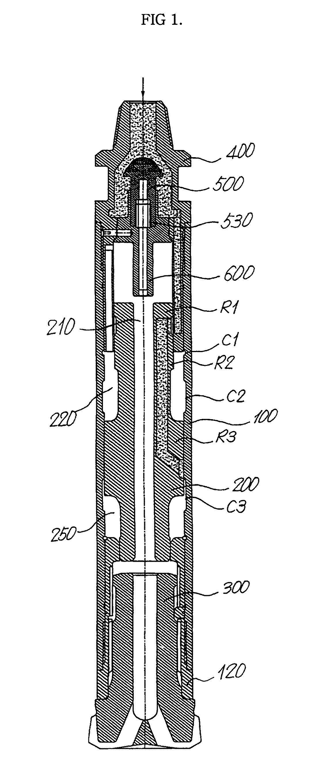 Ground drilling hammer and the driving method