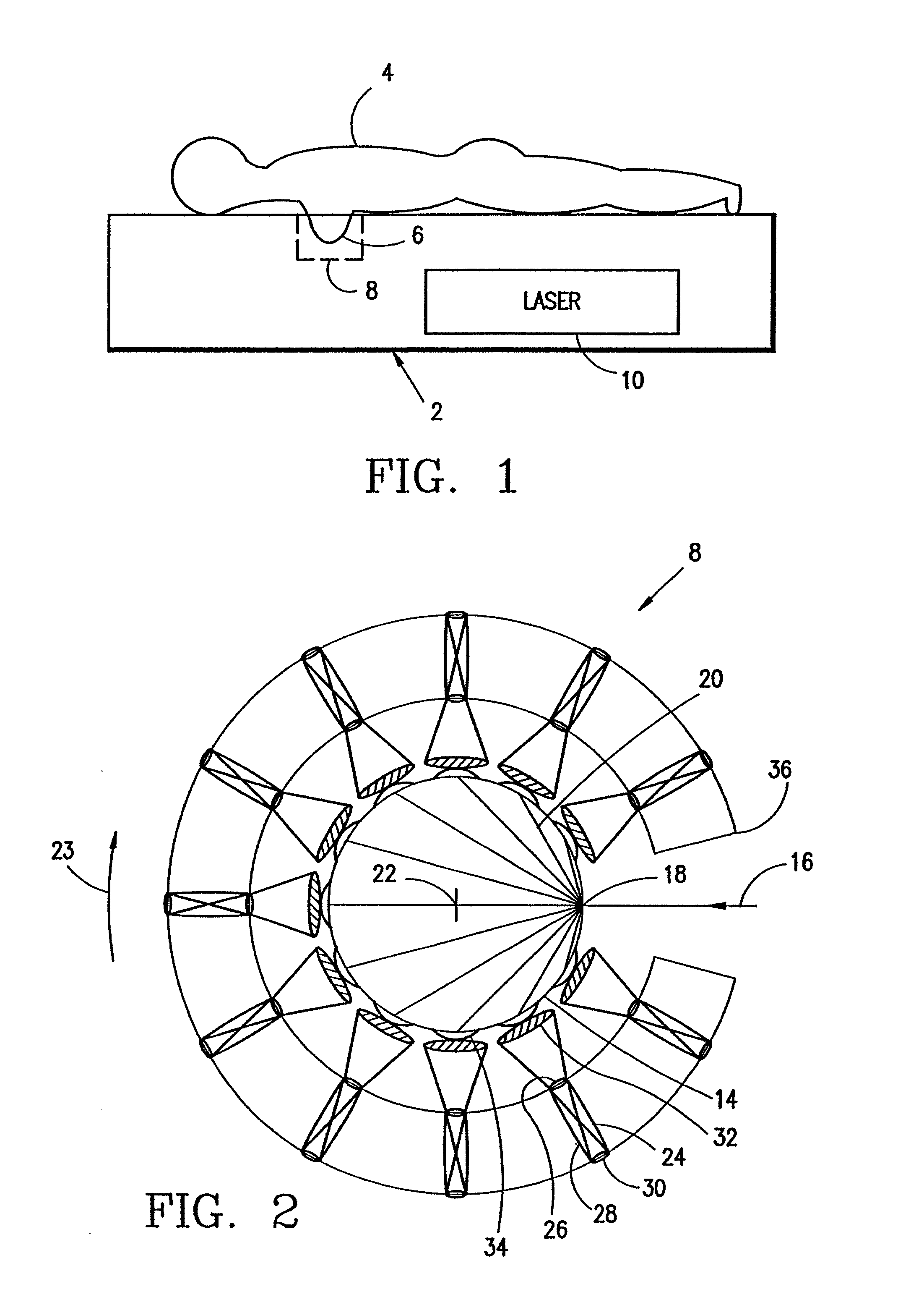 Detector array for use in a laser imaging apparatus