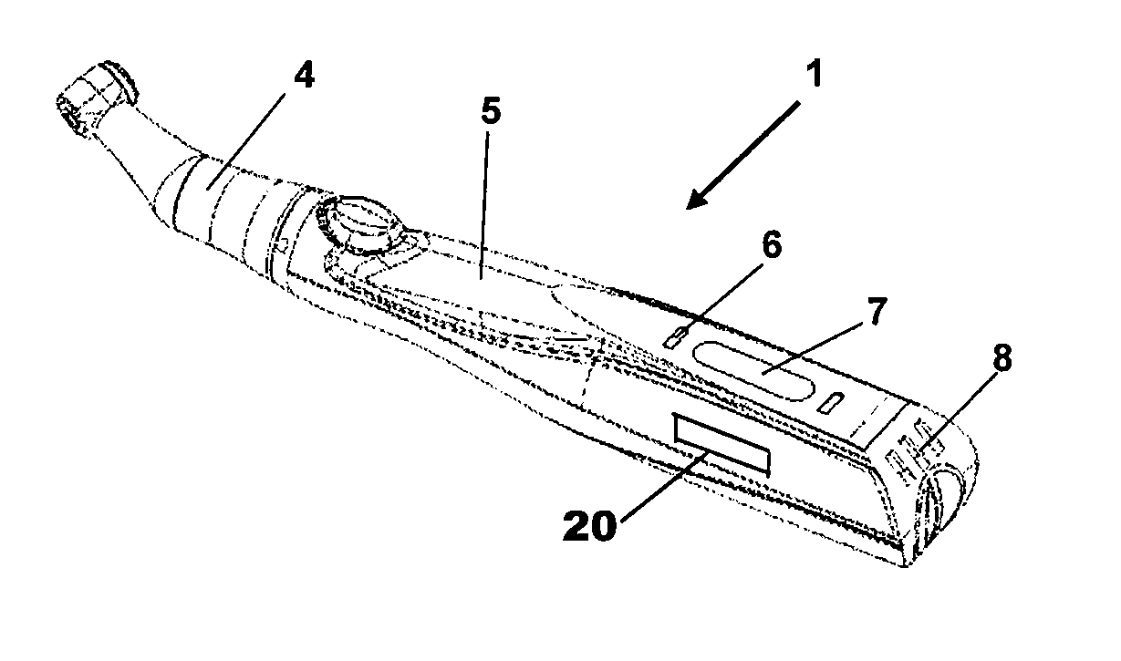 Method and device for programming a cordless handpiece for root canal treatment