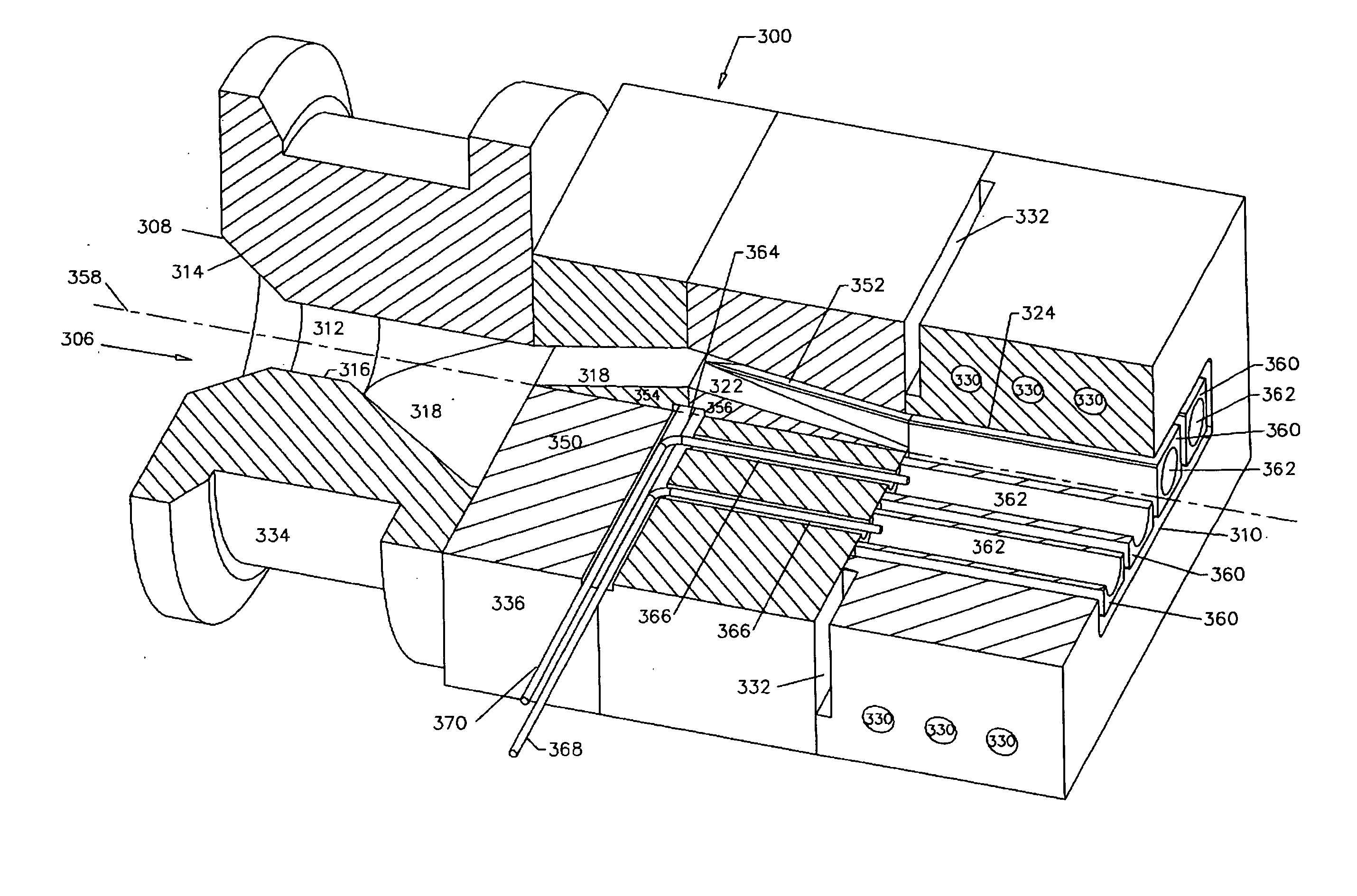 Die assembly and production process for profile extrusion