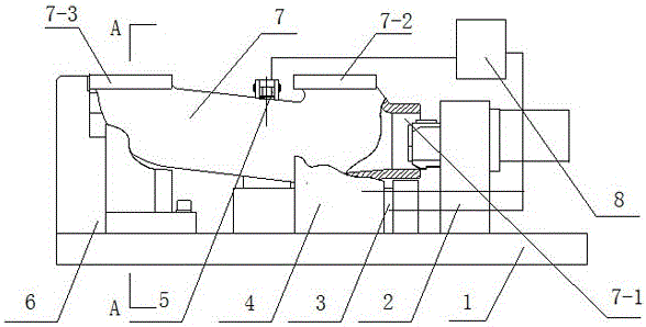 Machining and locating method and locating clamps for combined type exhaust manifold air inflow flange end face