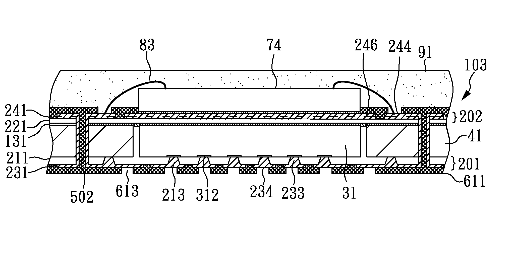 Interconnect substrate with embedded semiconductor device and built-in stopper and method of making the same