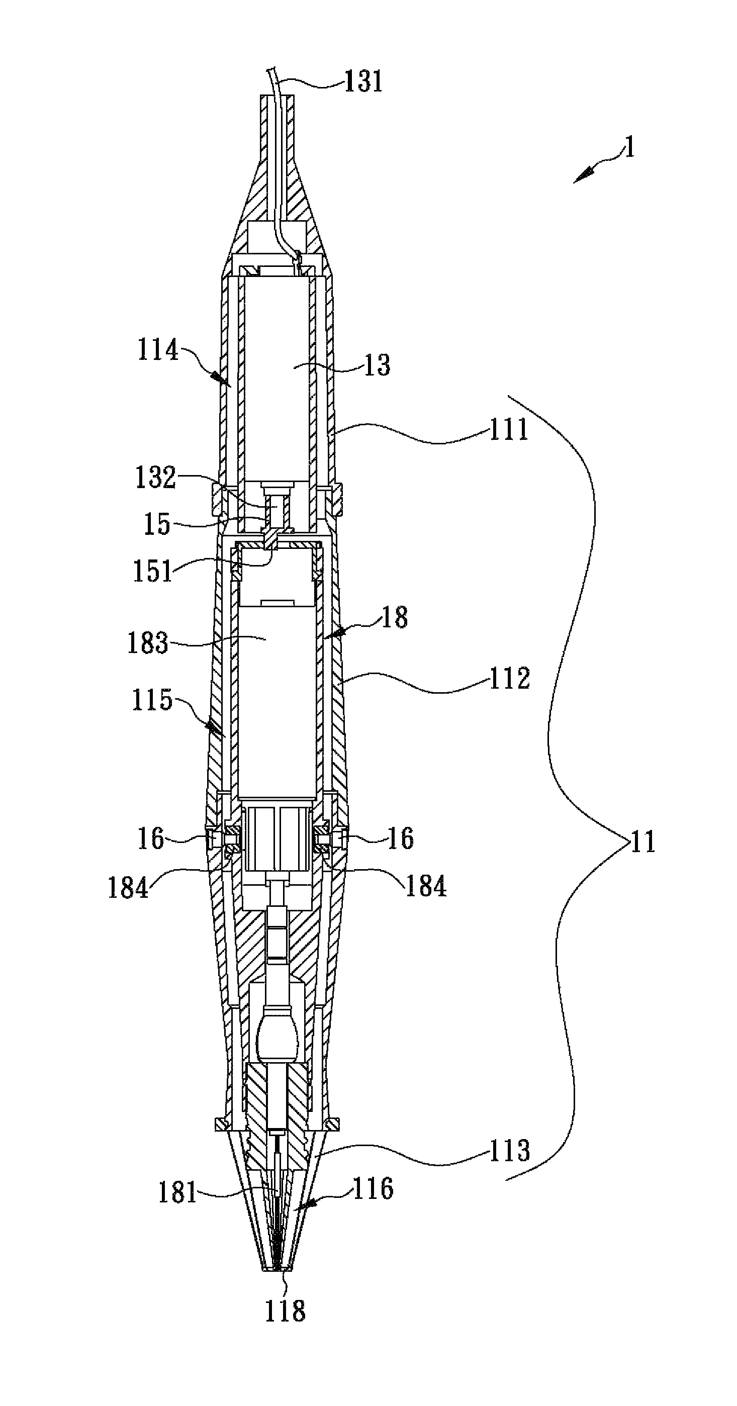 Eyebrow tattoo machine capable of activating both swinging movement and up-and-down movement