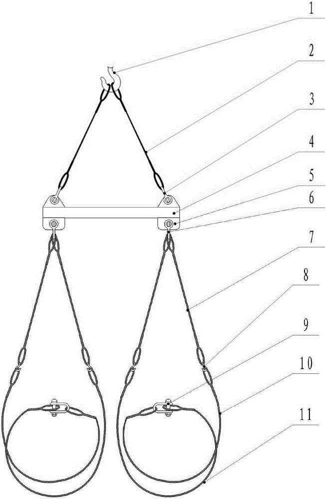 Method for steel pipe winding and pocket hoisting work through steel wire rope buckles