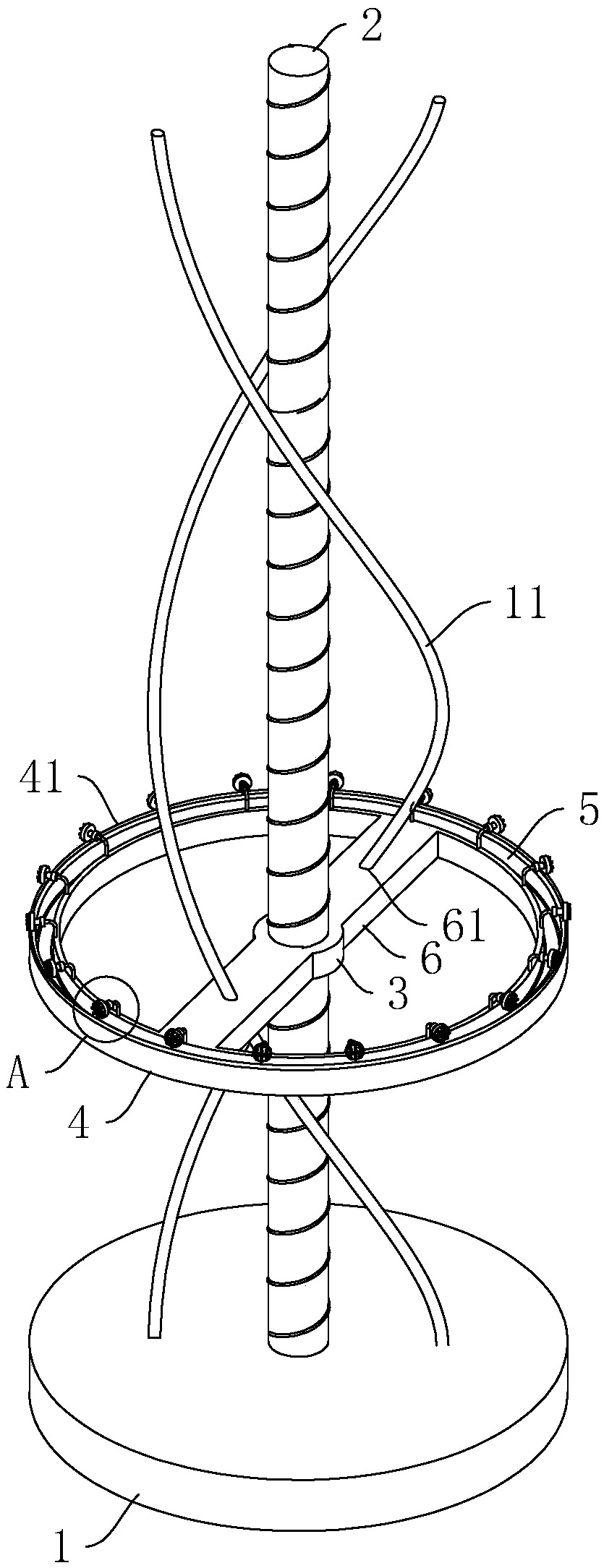 Ash clearing device for boiler flue