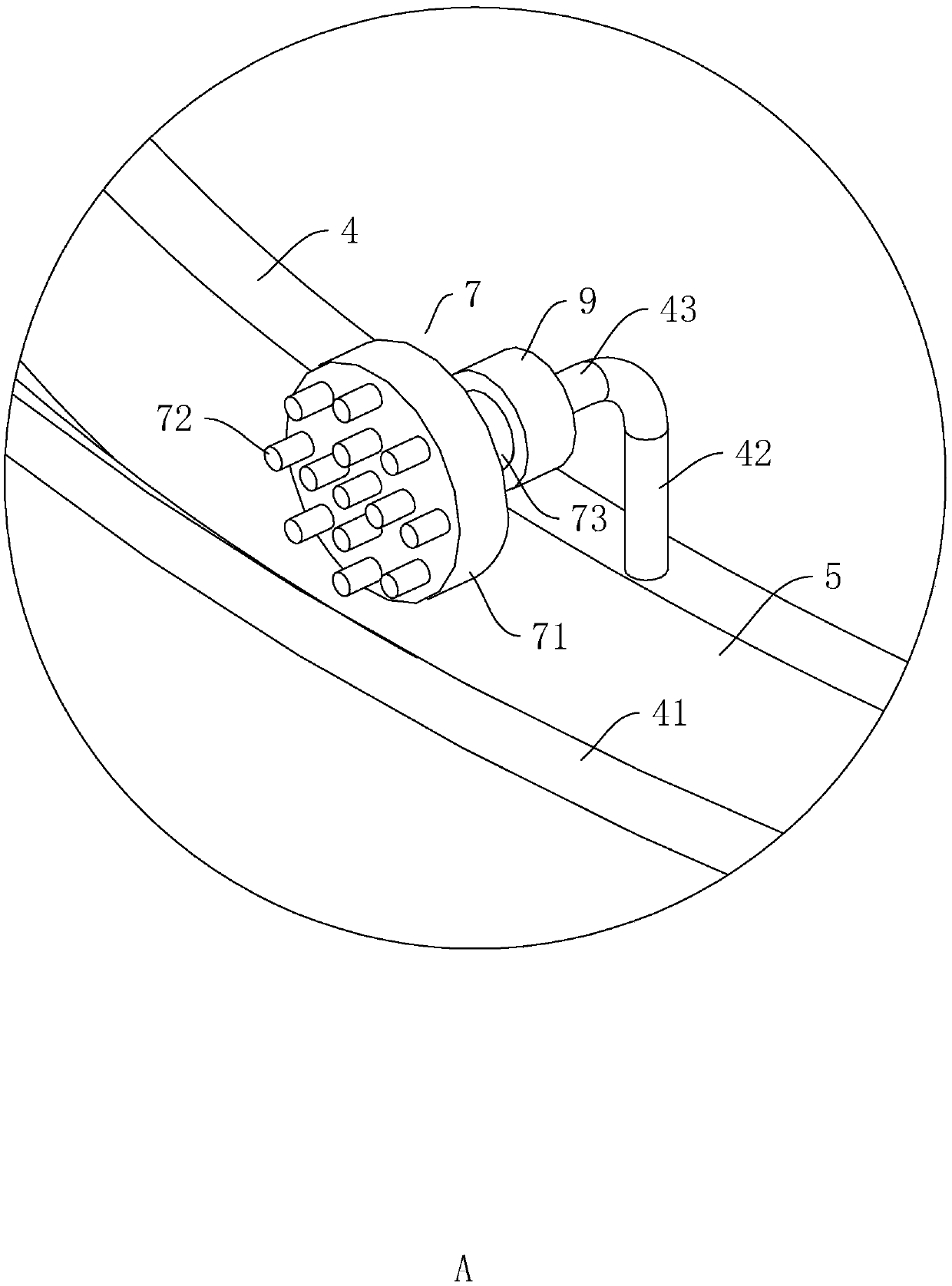 Ash clearing device for boiler flue