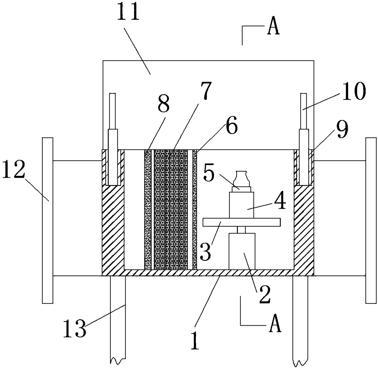 Sewage monitoring, sampling and filtering device