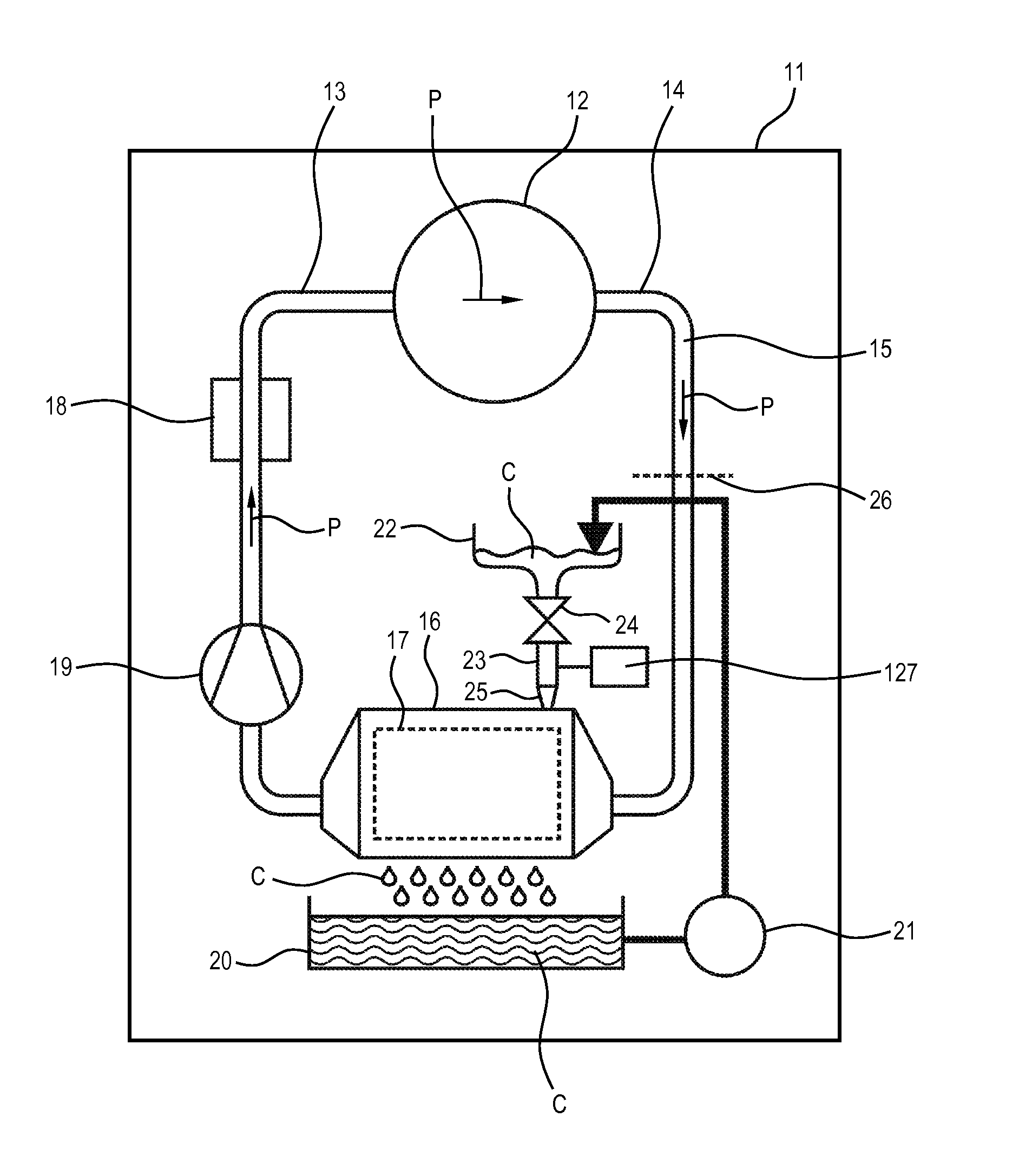 Clothes treatment appliance with transfer pipe