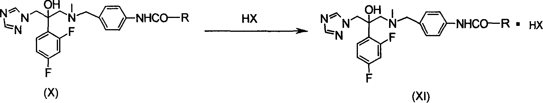 Antifungal compound of substitution benzyl triazole alcohols and preparing process thereof