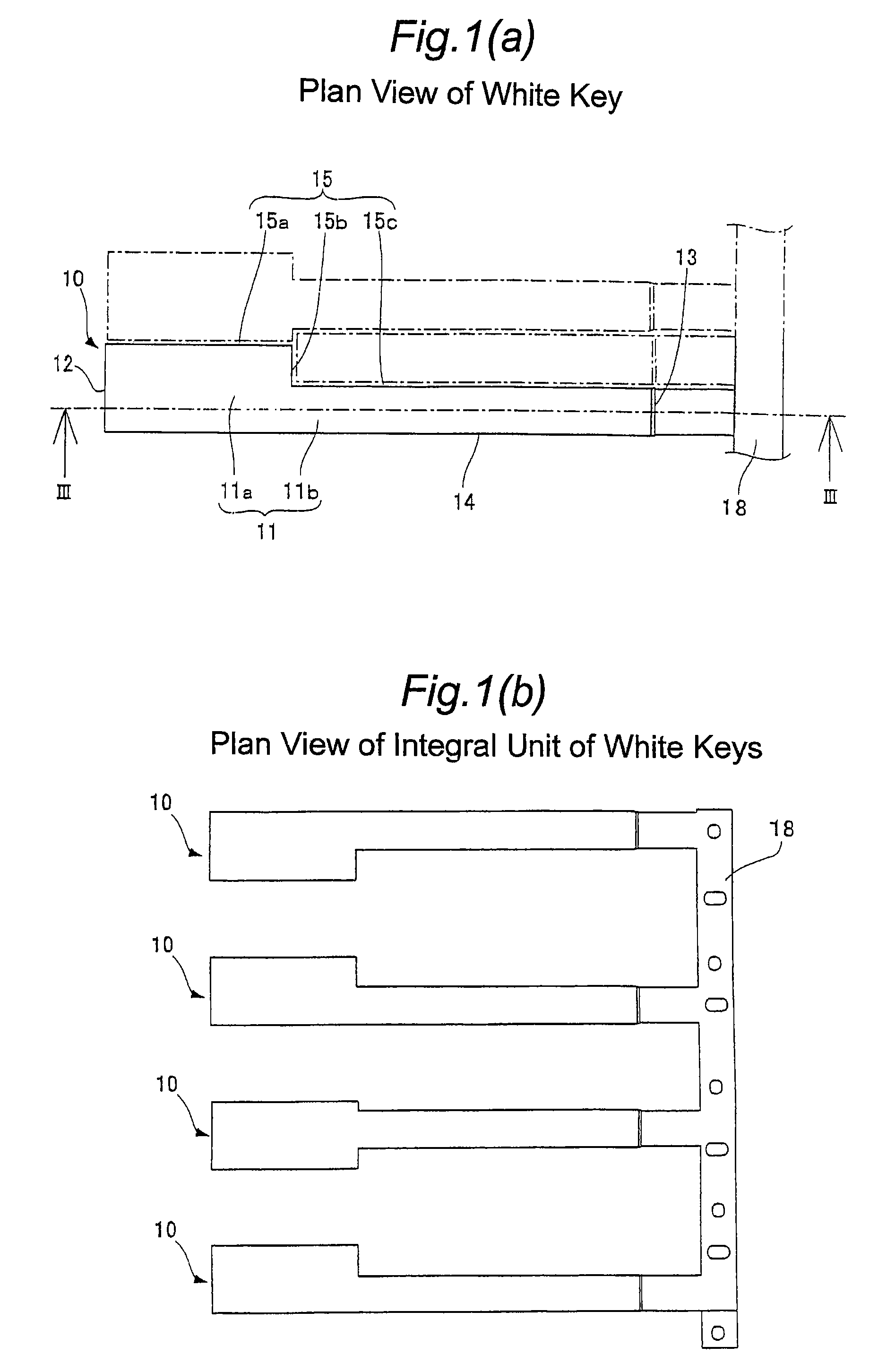 White key for keyboard musical instrument