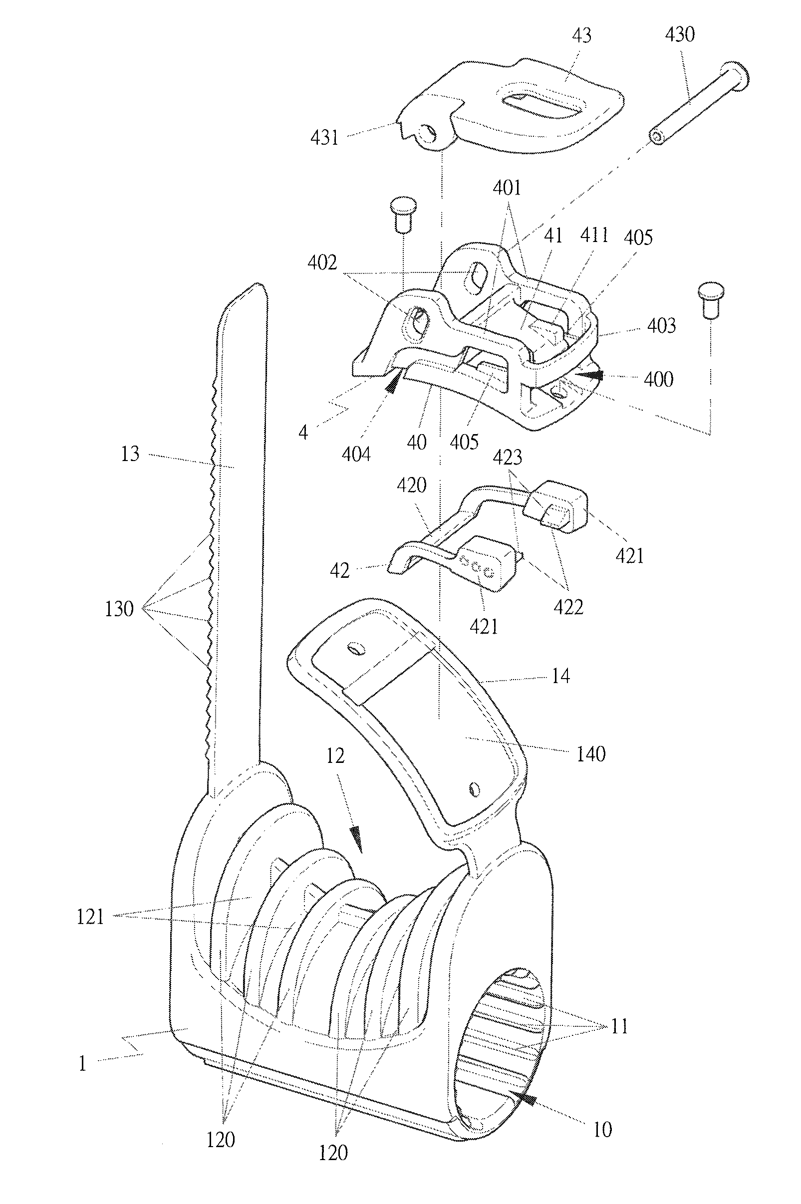 Fixing assembly for carrying a bike