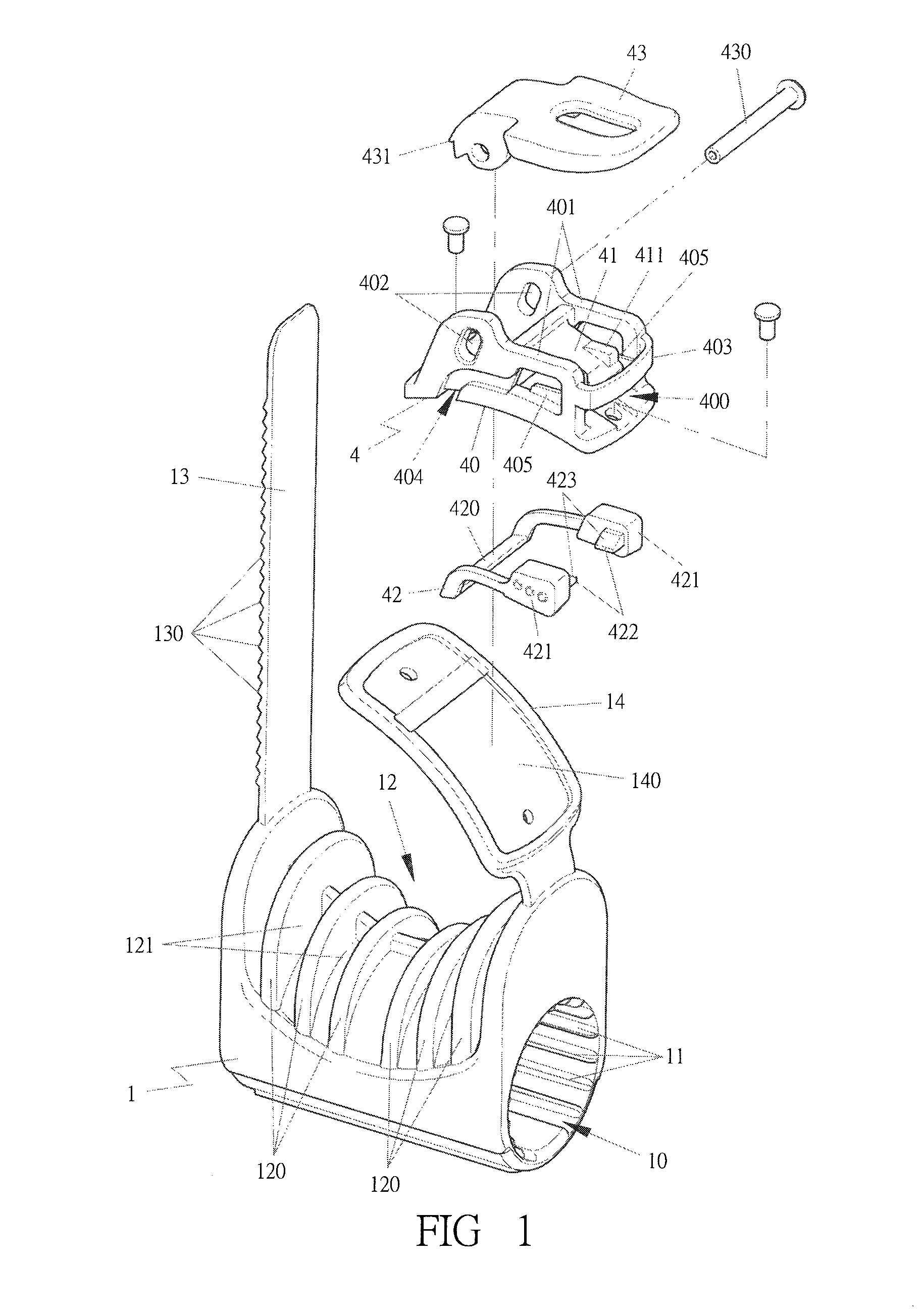 Fixing assembly for carrying a bike