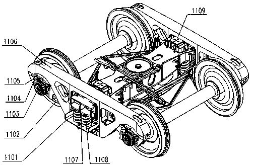 A lateral swing control method and device for side frame of railway freight car