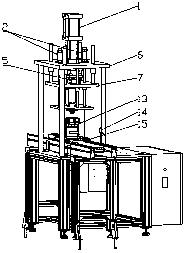 Positioning press fitting mechanism of compressor shell bearing automatic press fitting machine