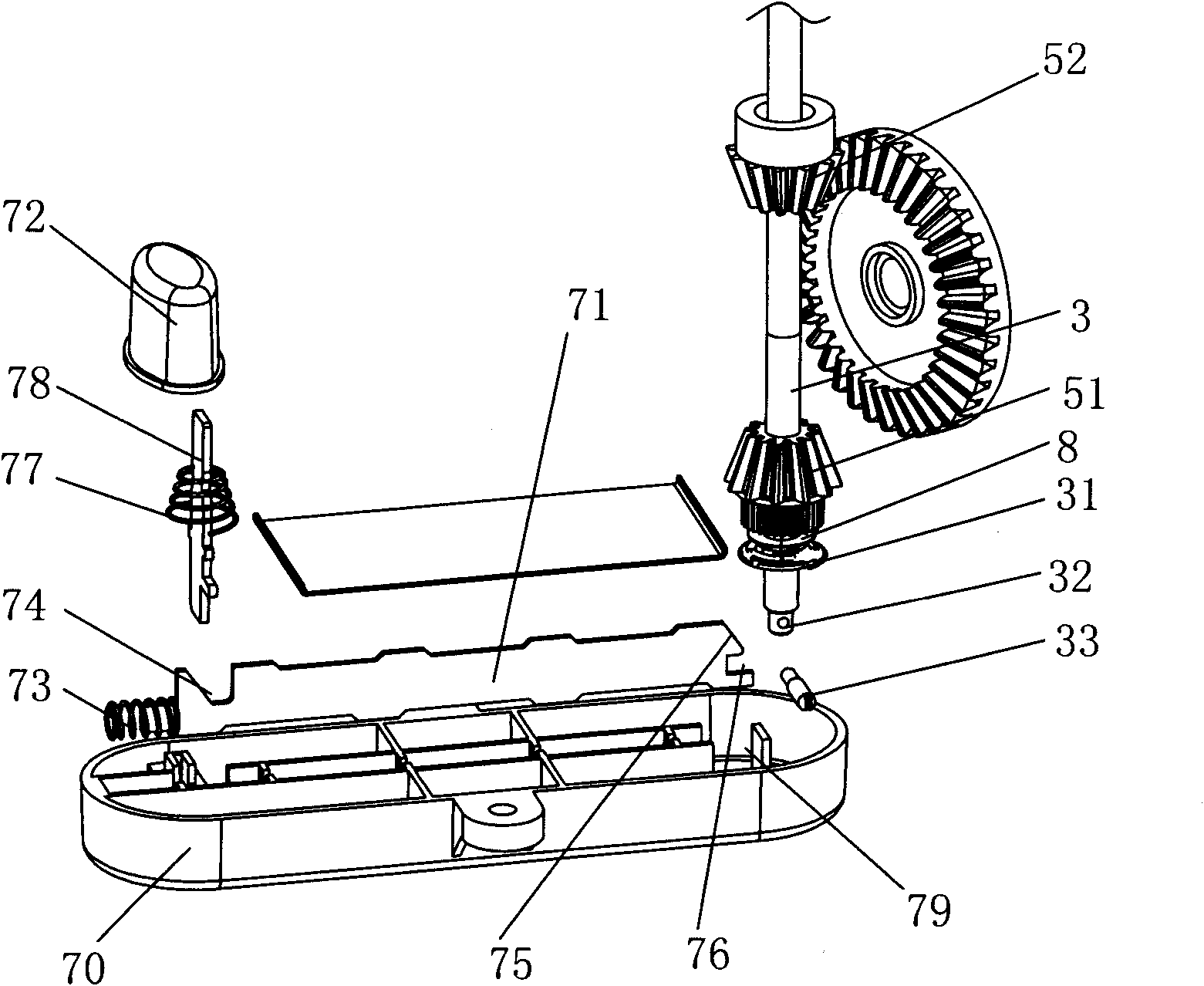 Motion type washing machine with manual engaging and disengaging device