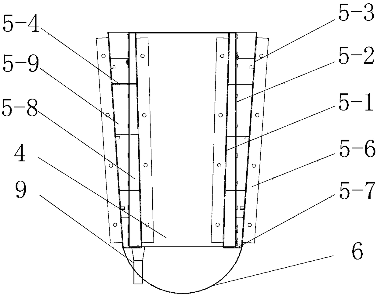 Volute structure for range hood with inclined side wall and circular arc inlet cone