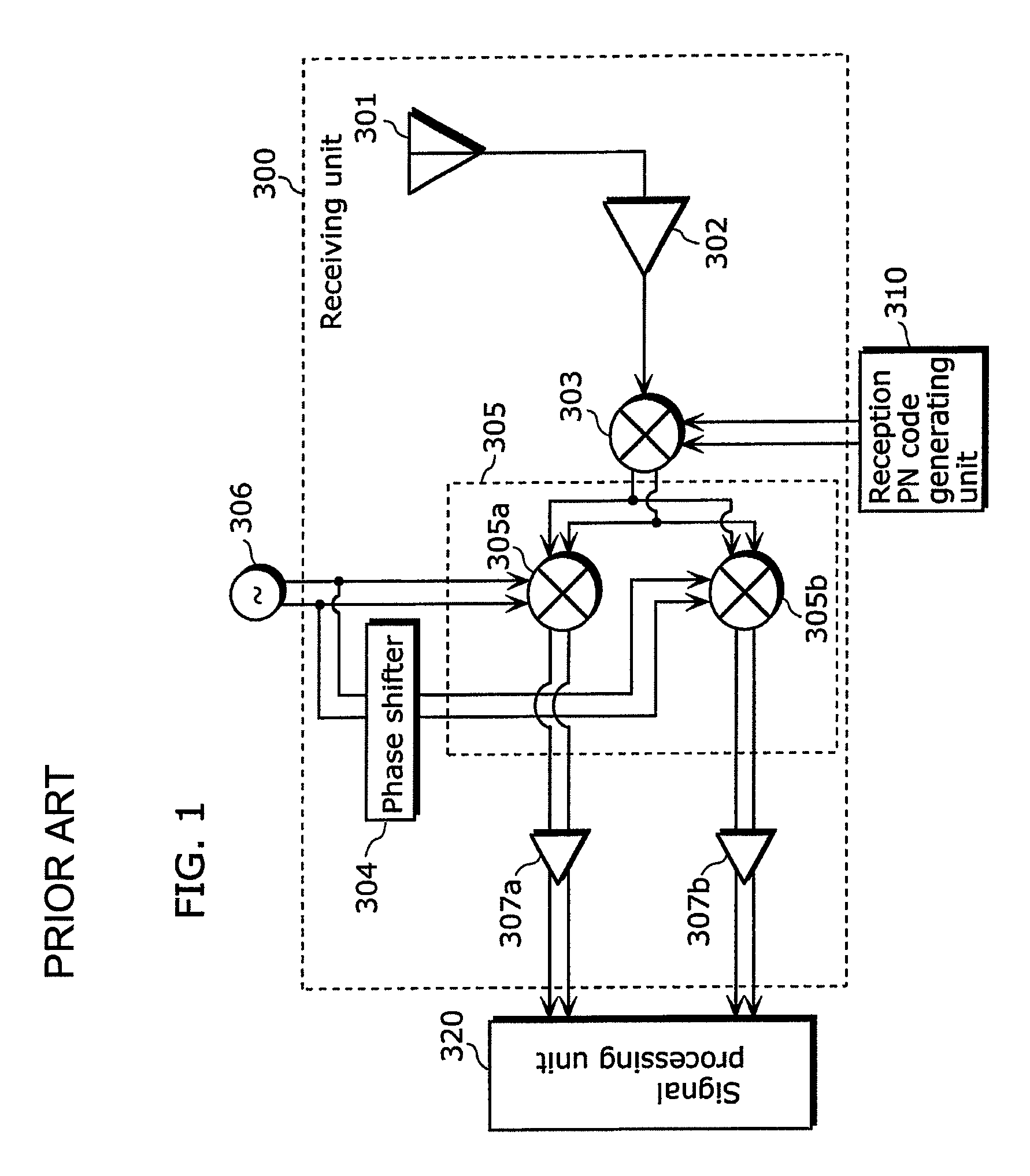 Receiving device for spread spectrum radar apparatus