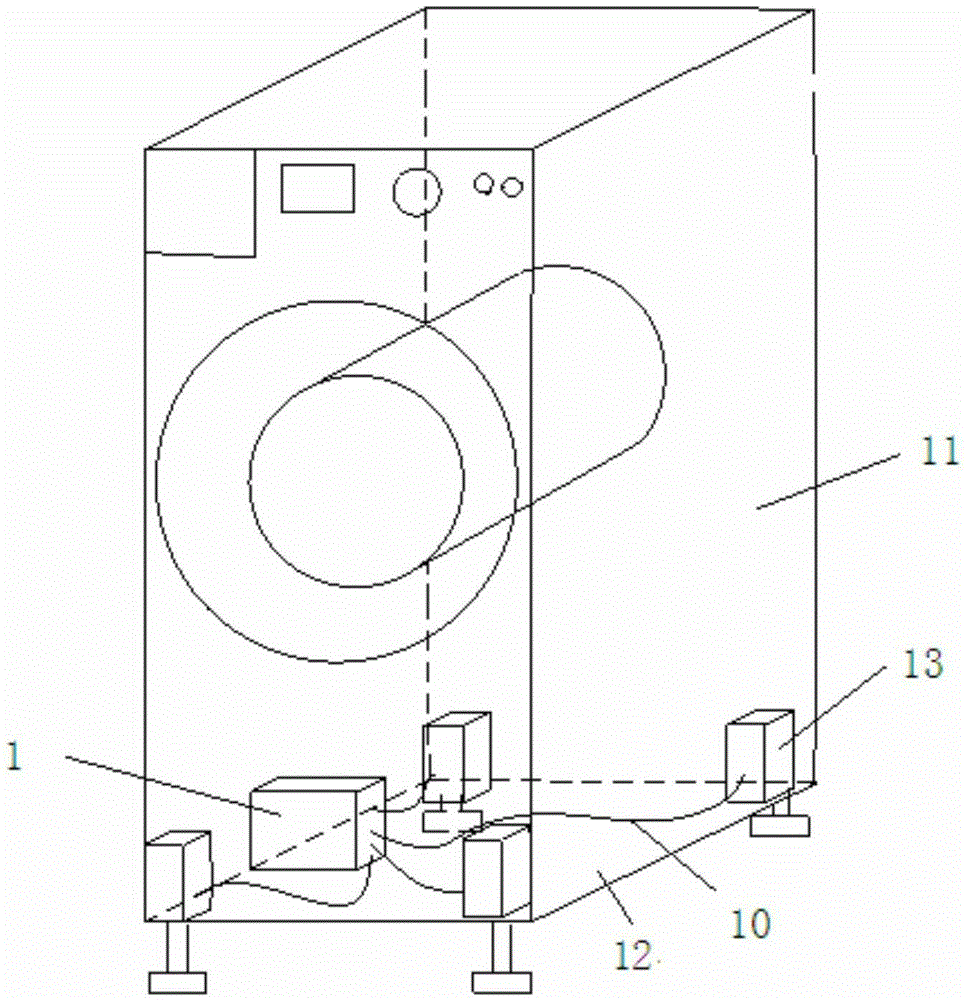 Electric appliance with self-leveled ground foot and leveling method