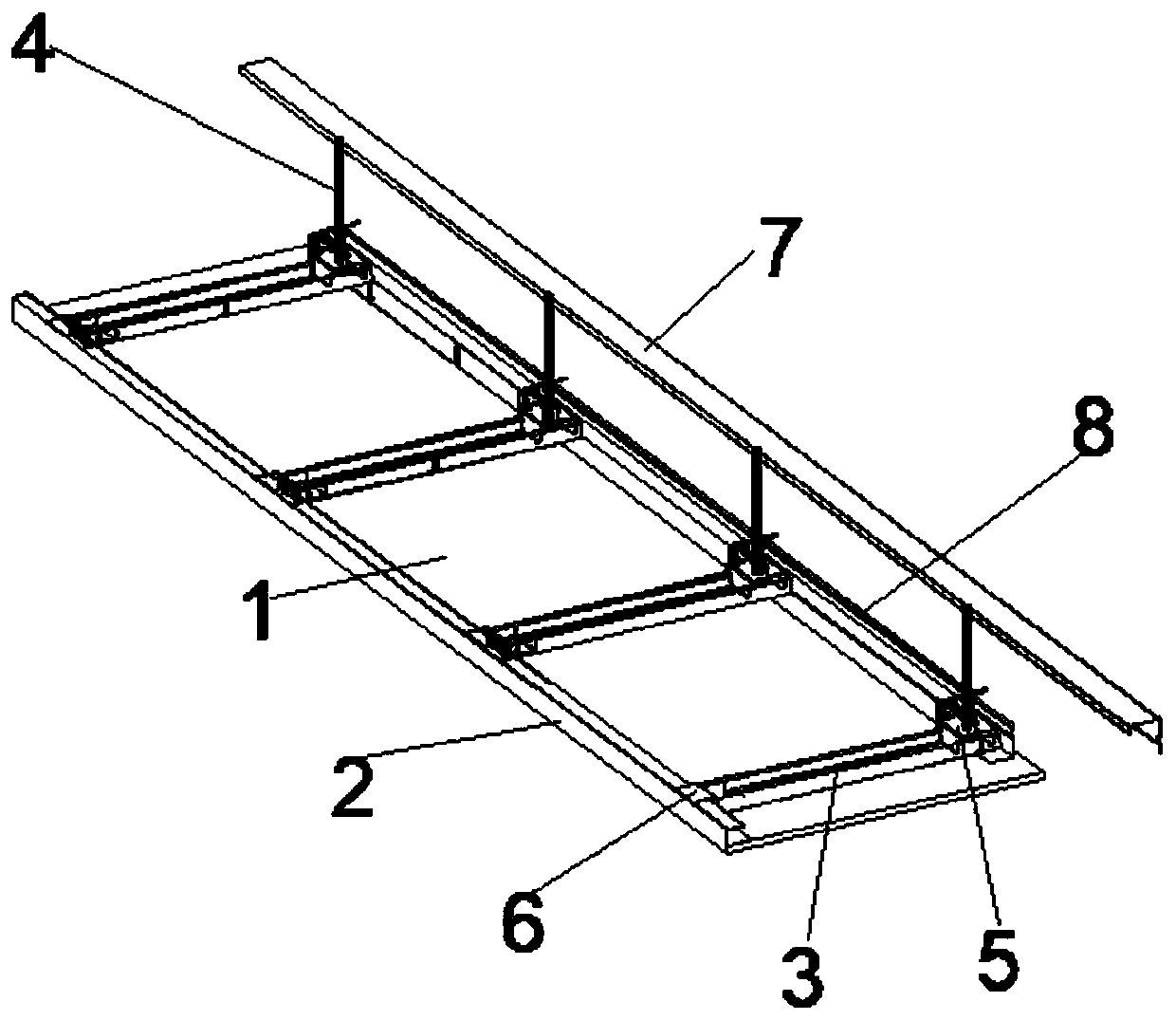 Nail-free module suspended ceiling