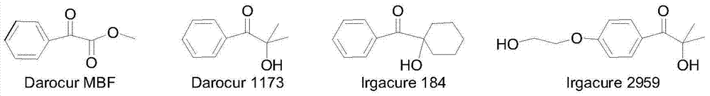 Novel bifunctional benzoyl formic acid hydroxy ketone ester compounds and photoinitiators containing the compounds