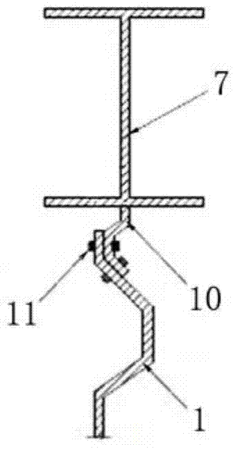 Beam through type corrugated steel plate energy consumption shear wall structure