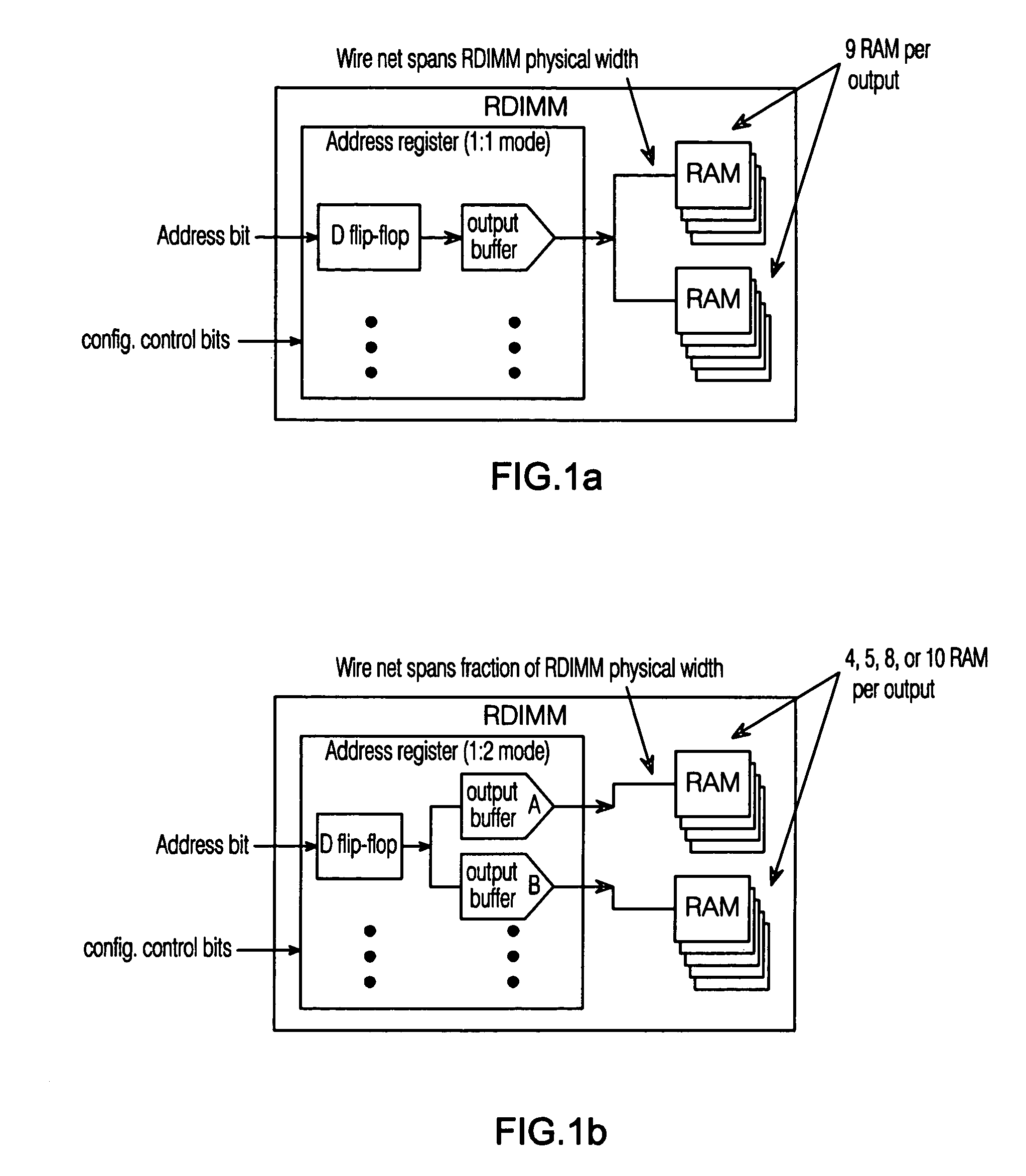 Programmable strength output buffer for RDIMM address register