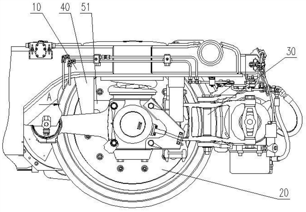 Wheel set lifting device and bogie with same