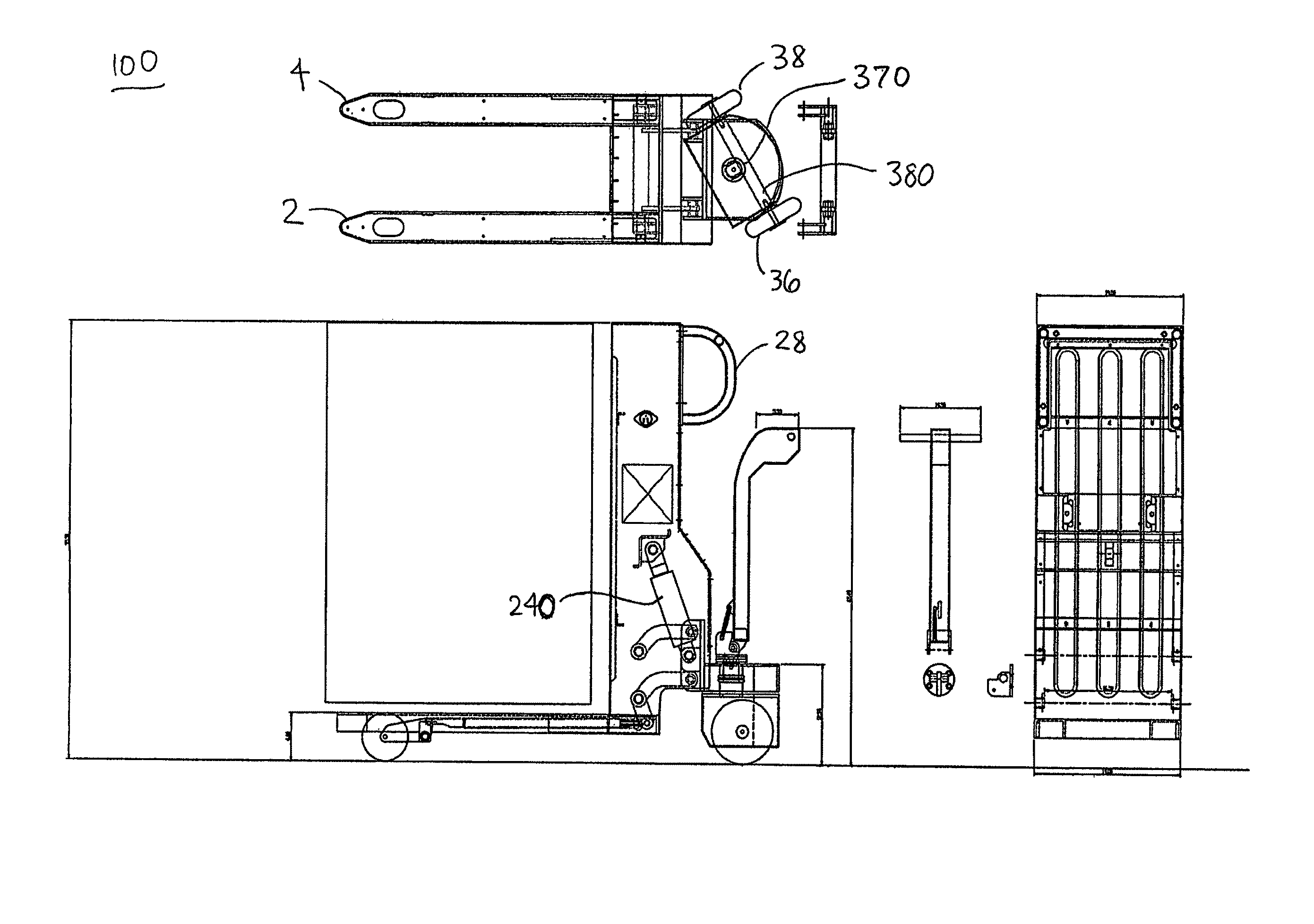 Pallet jack system and method for the transportation of stackable packaged goods pallets