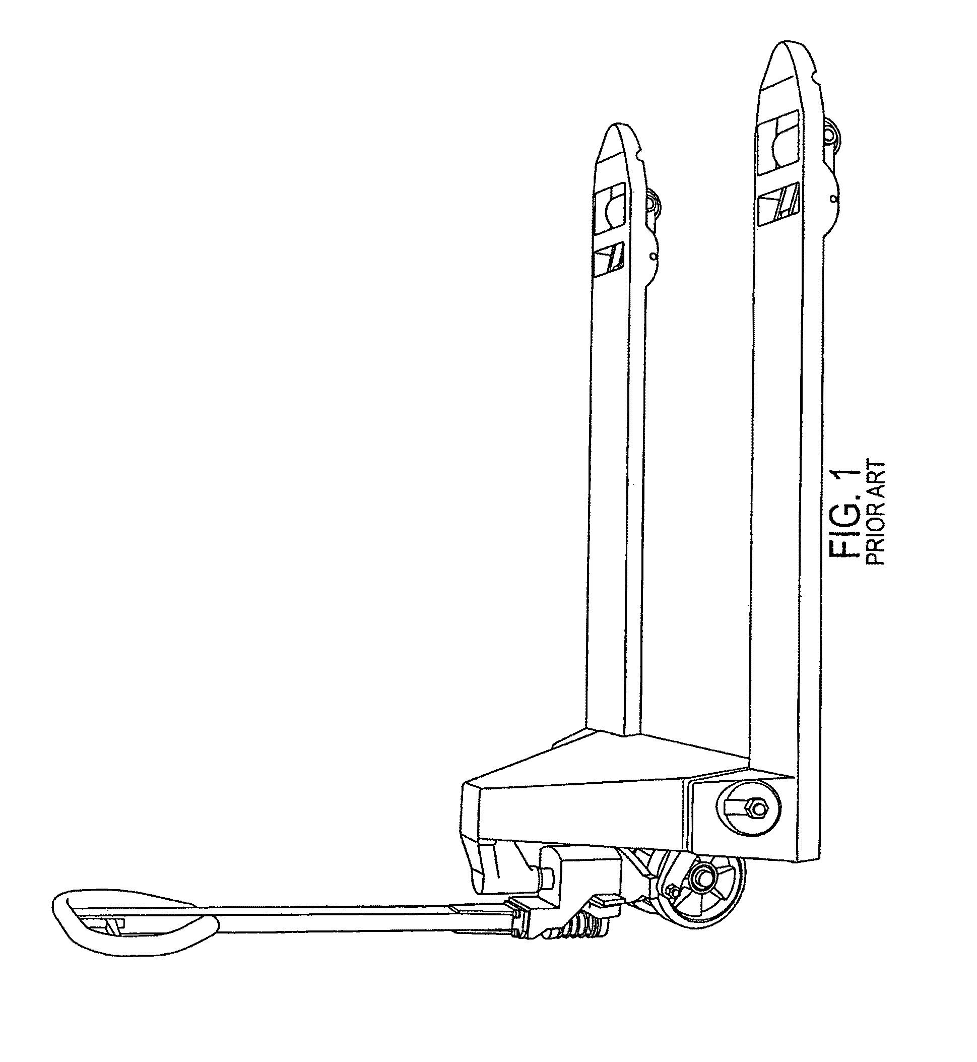 Pallet jack system and method for the transportation of stackable packaged goods pallets