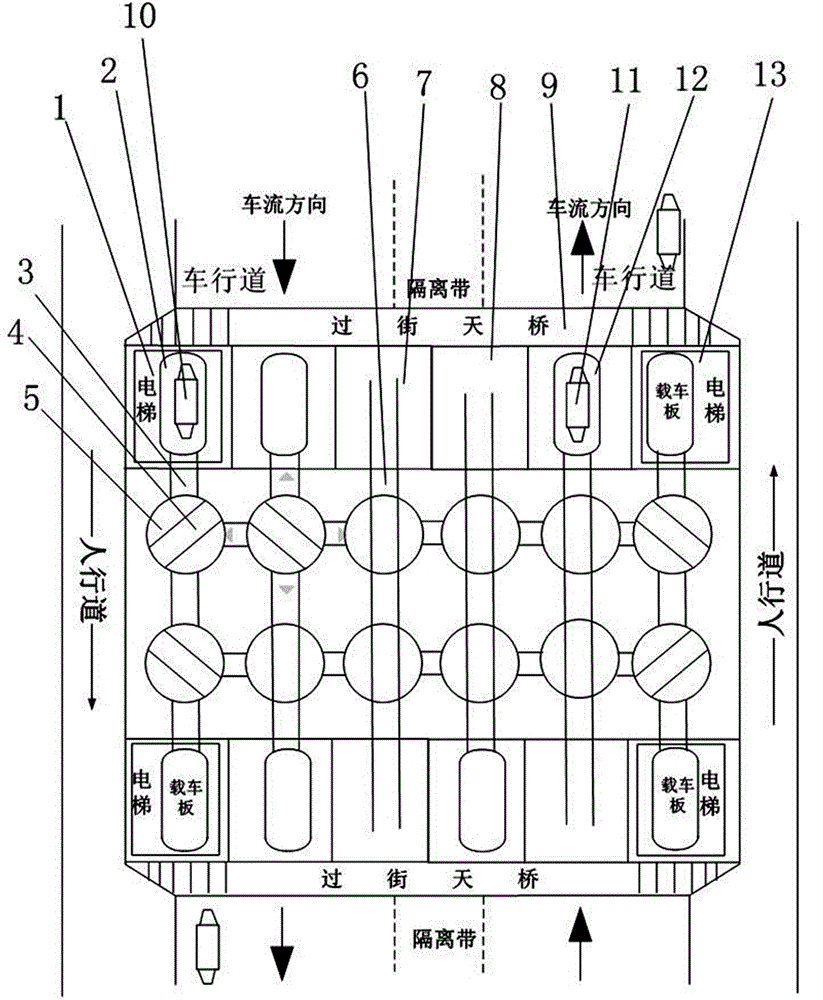 Three-dimensional garage for road parking