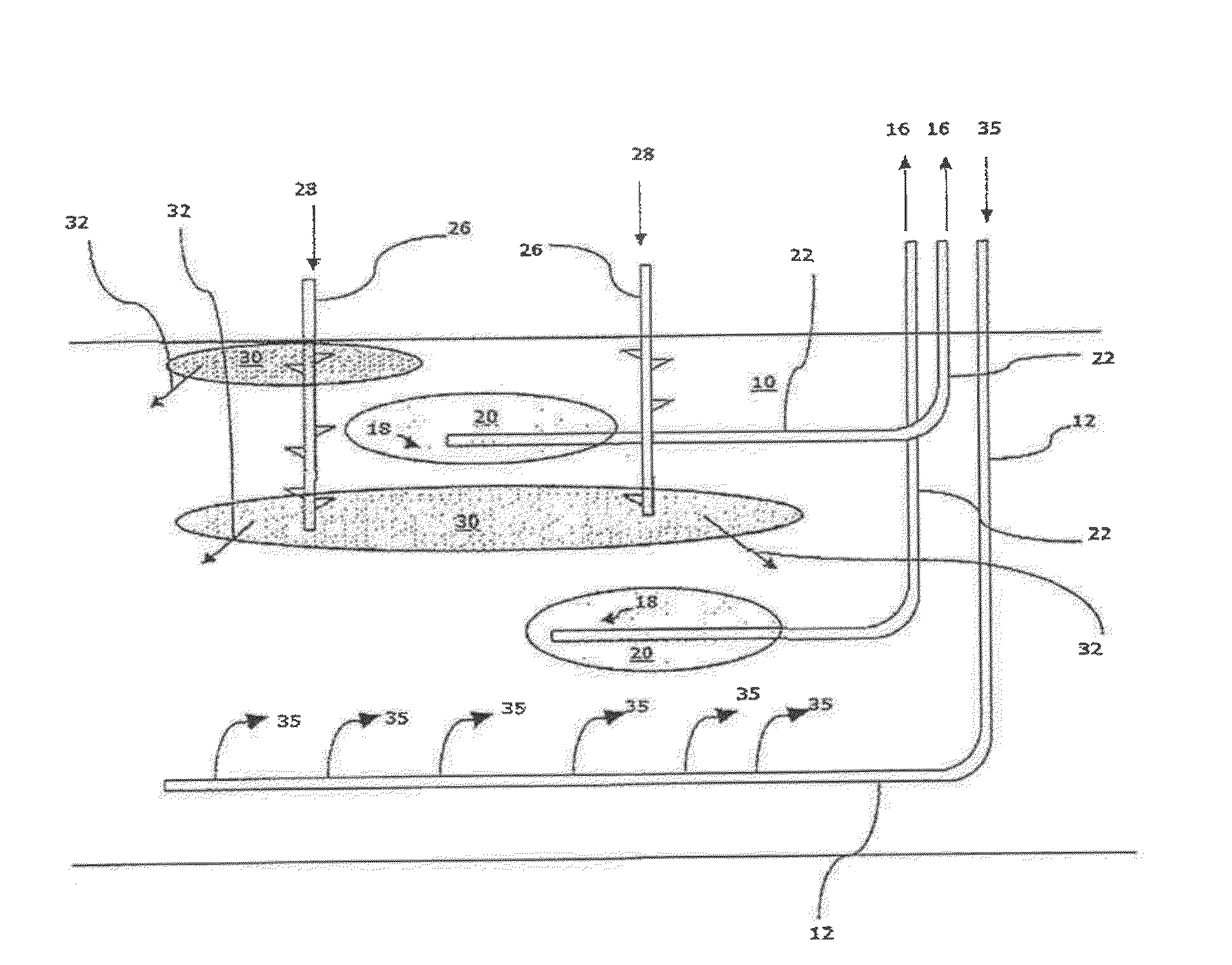 Process for sequestration of fluids in geological formations