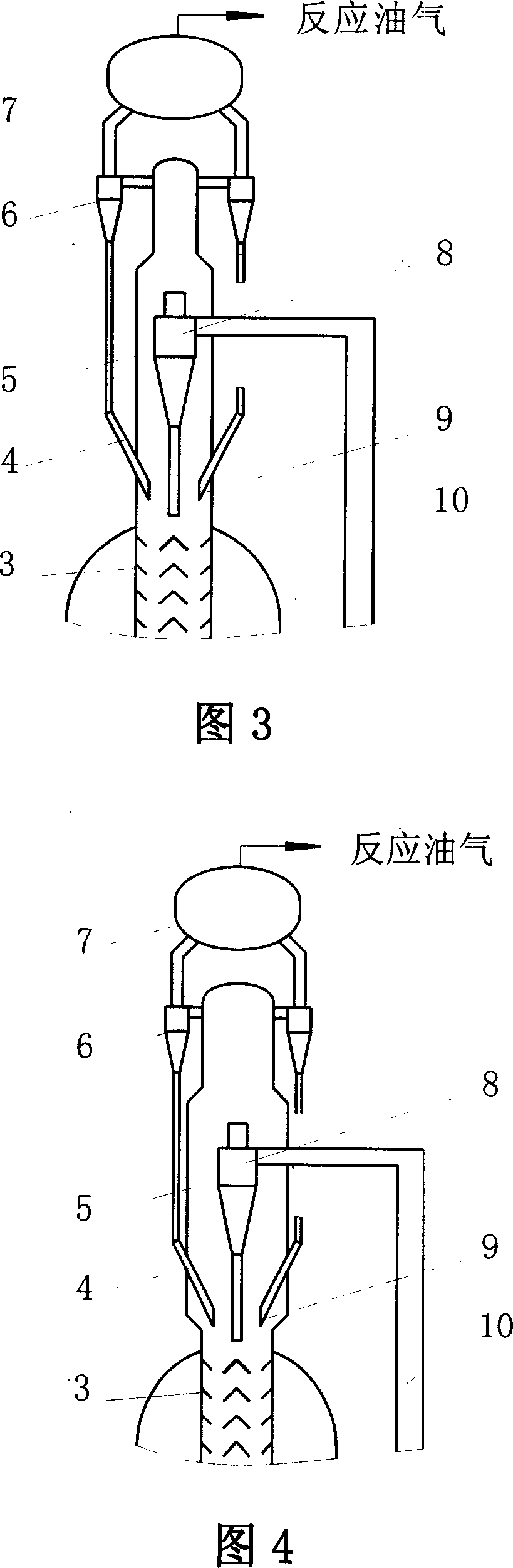 Catalytic cracker with internal tubular settler