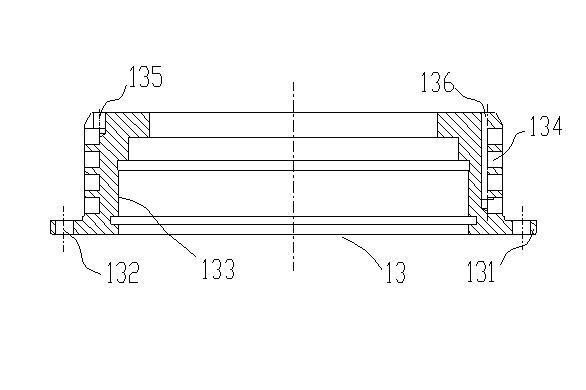 Two-stage pusher centrifuge bearing cooling device and manufacturing method