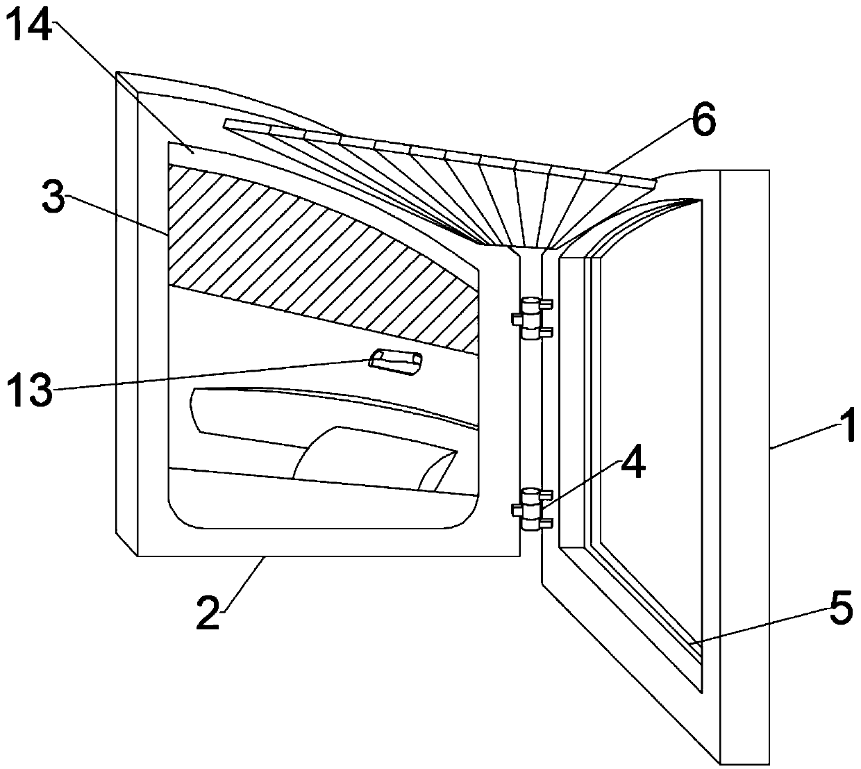 Aluminum automobile door frame structure and machining method thereof