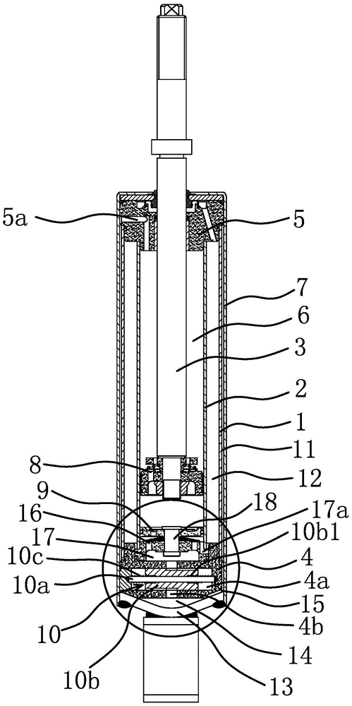 Three-tube adaptive anti-roll shock absorber