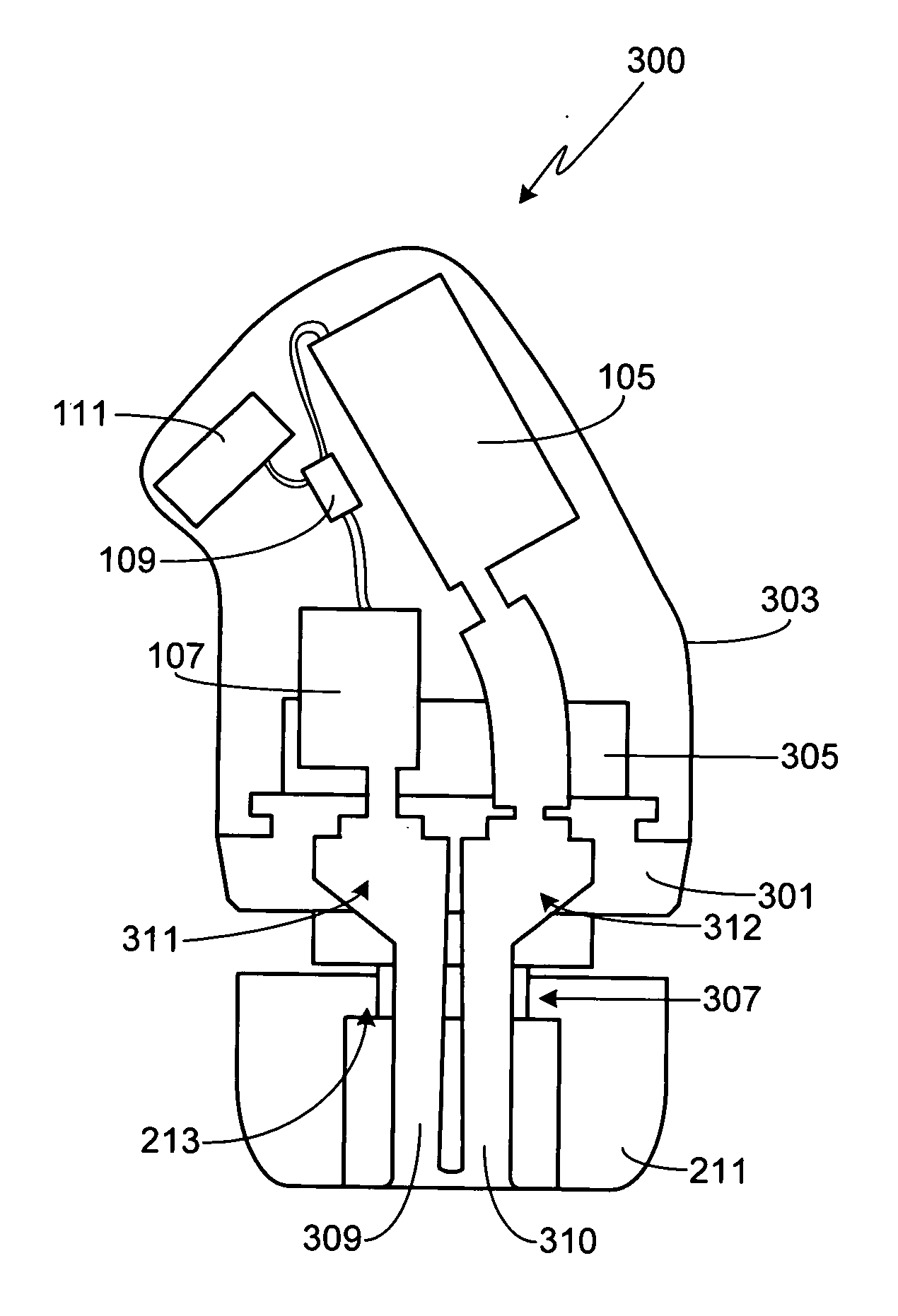 In-ear monitor with shaped dual bore