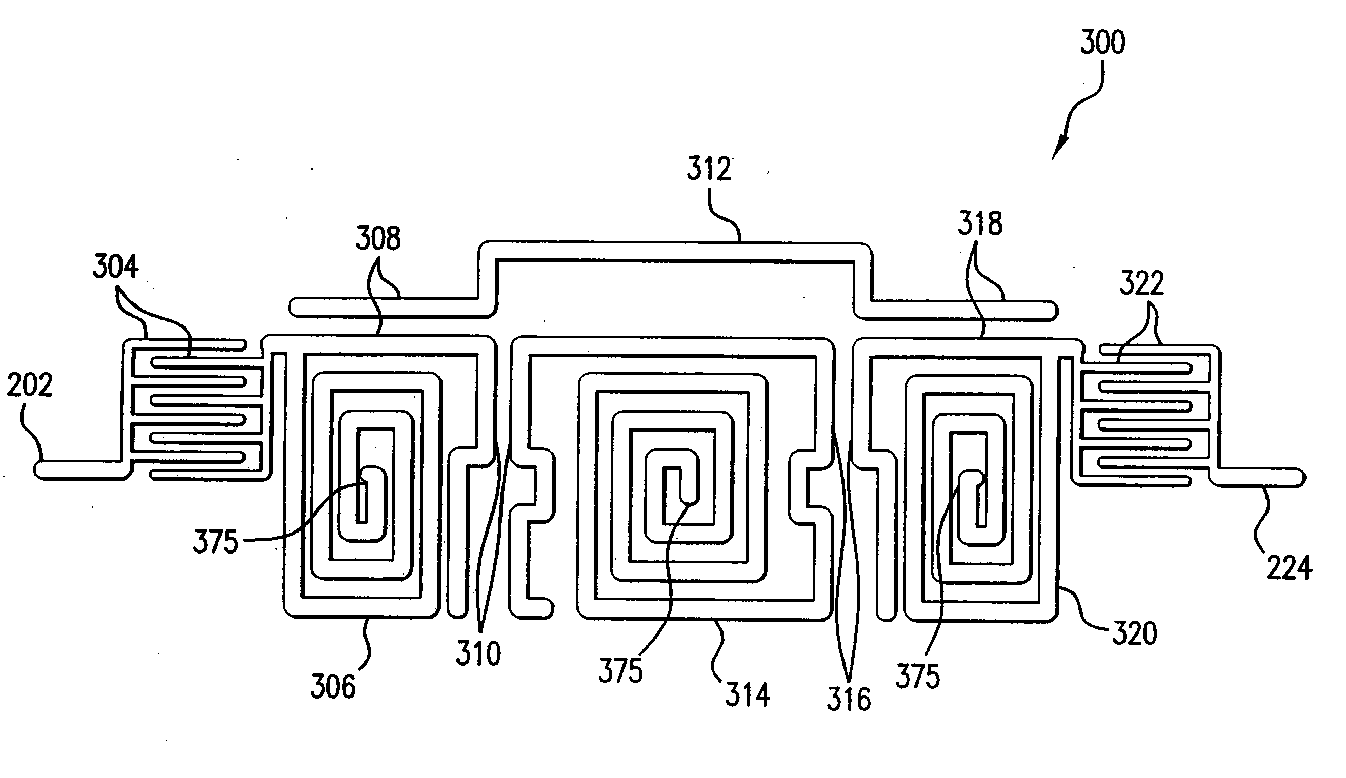 Printed bandpass filter for a double conversion tuner