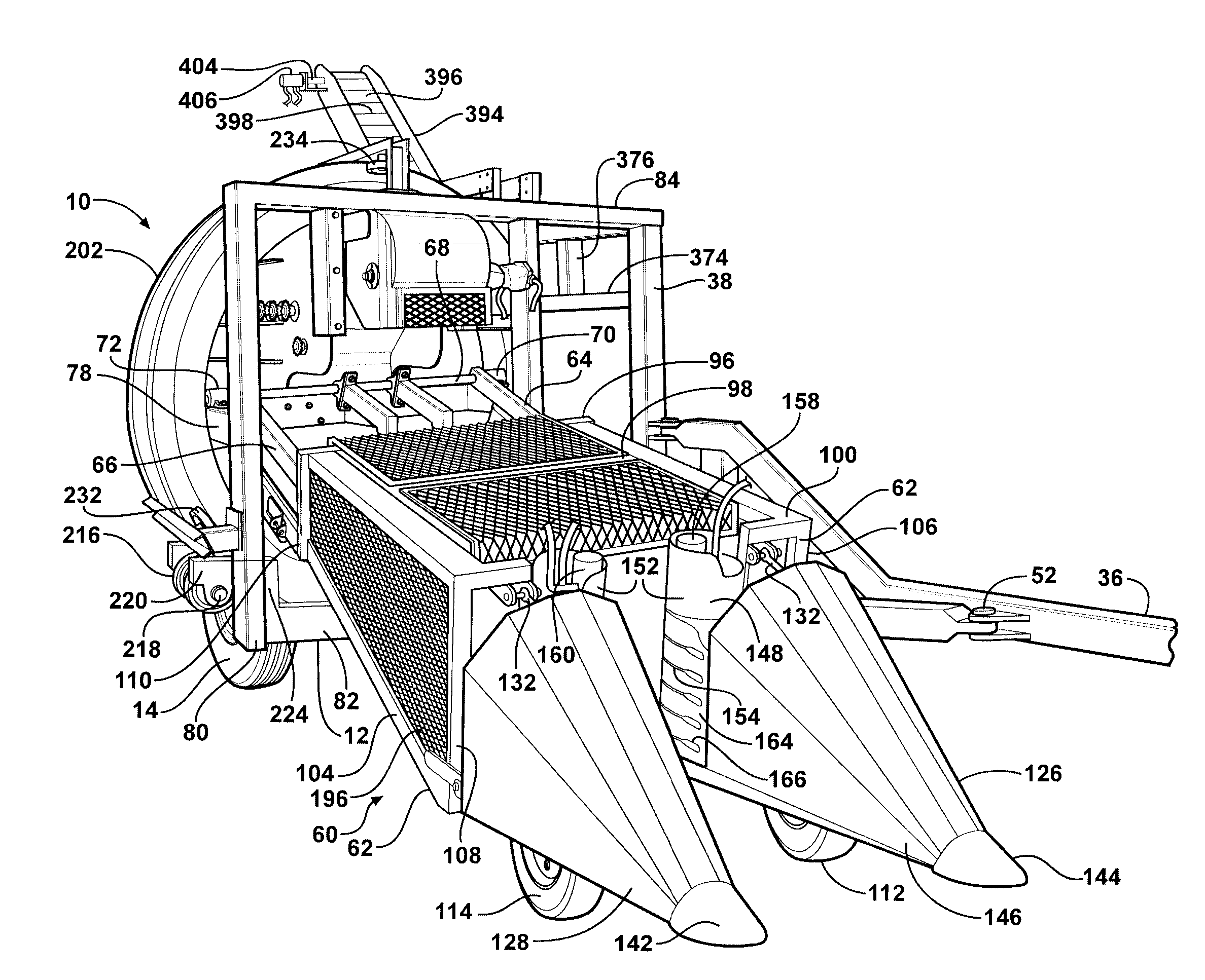 Pull type pepper harvester