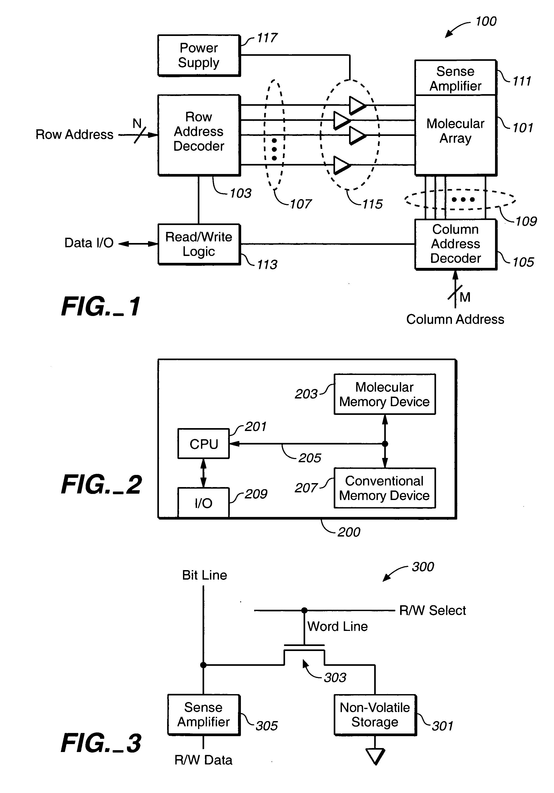 Molecular memory devices and methods