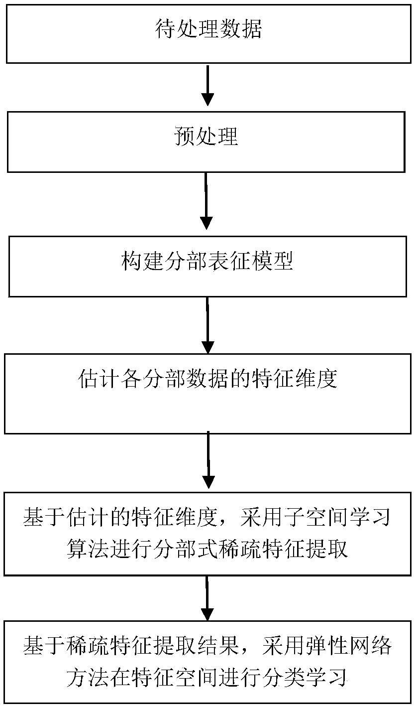 Subsection subspace model-based sparse feature extraction and classification method