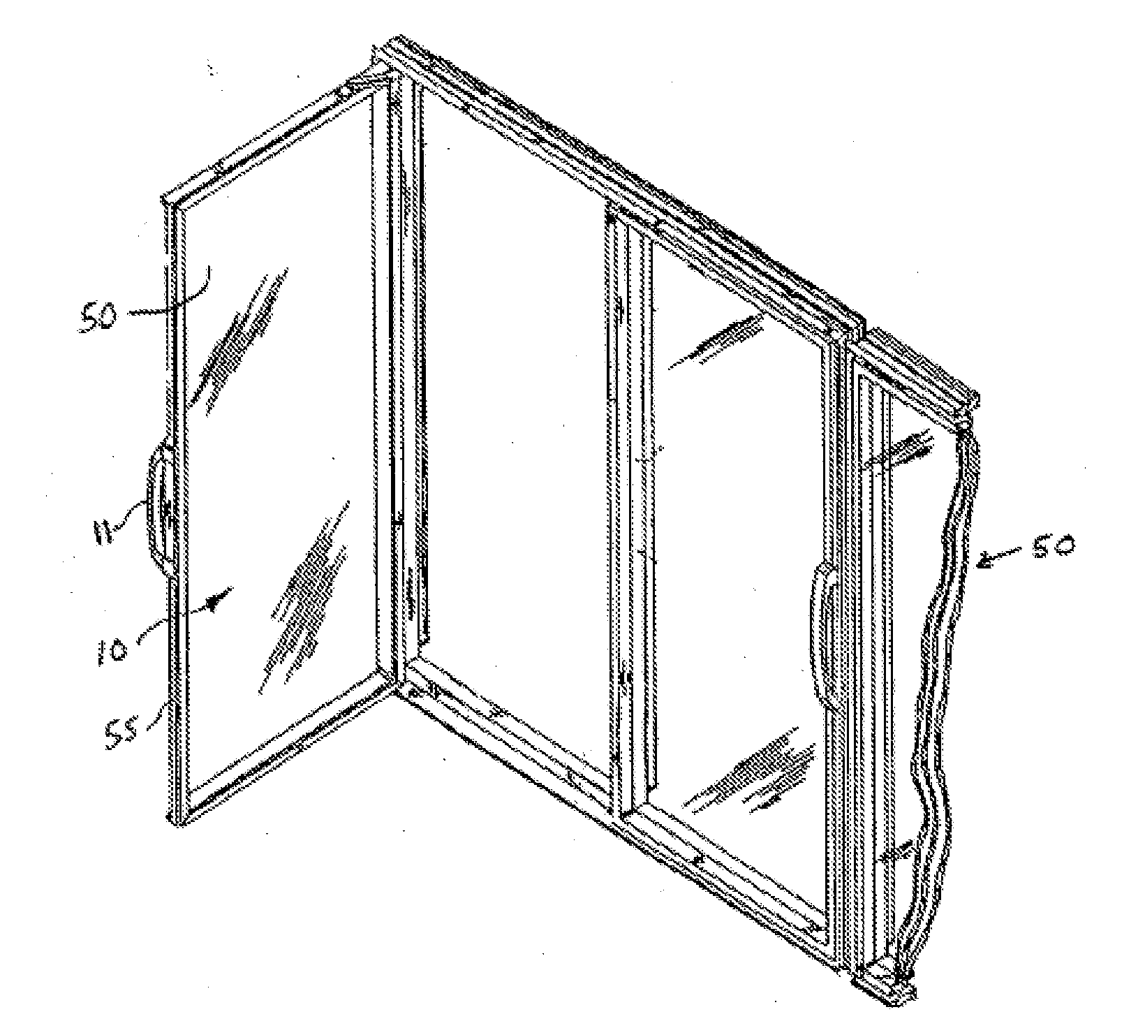 Energy-free refrigeration door and method for making the same