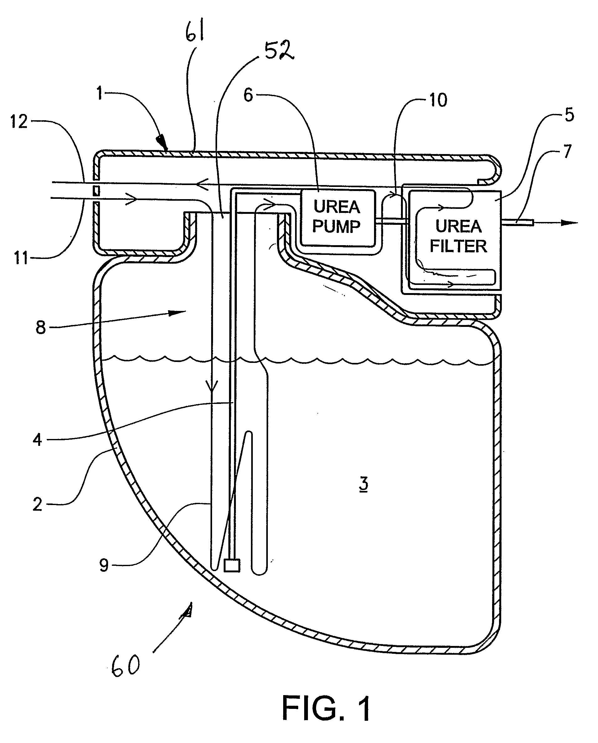 Liquid receptacle for a vehicle